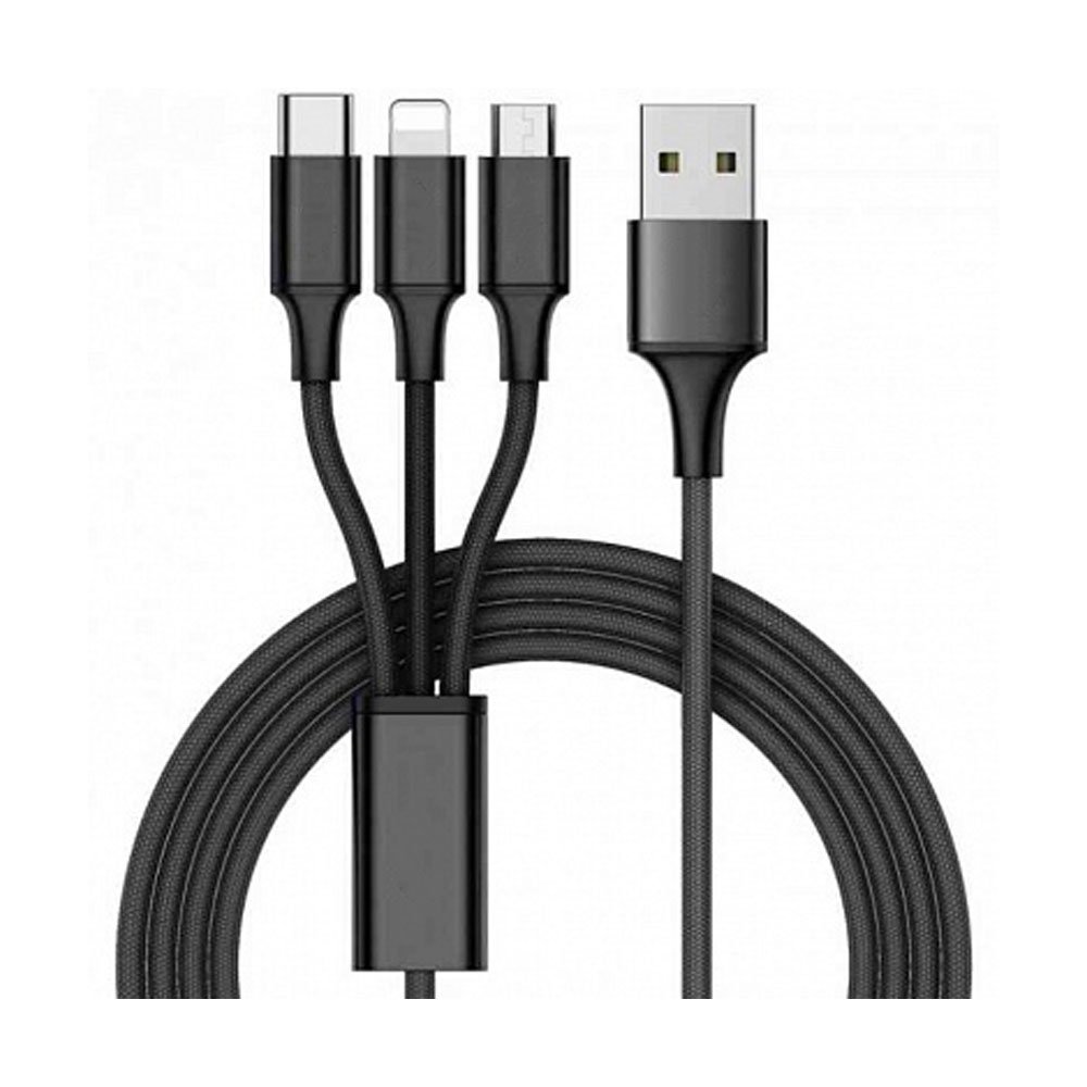 cable_3in1.jpg Універсальний кабель Budi 3в1 Micro usb Type C Lightning - Зображення 1