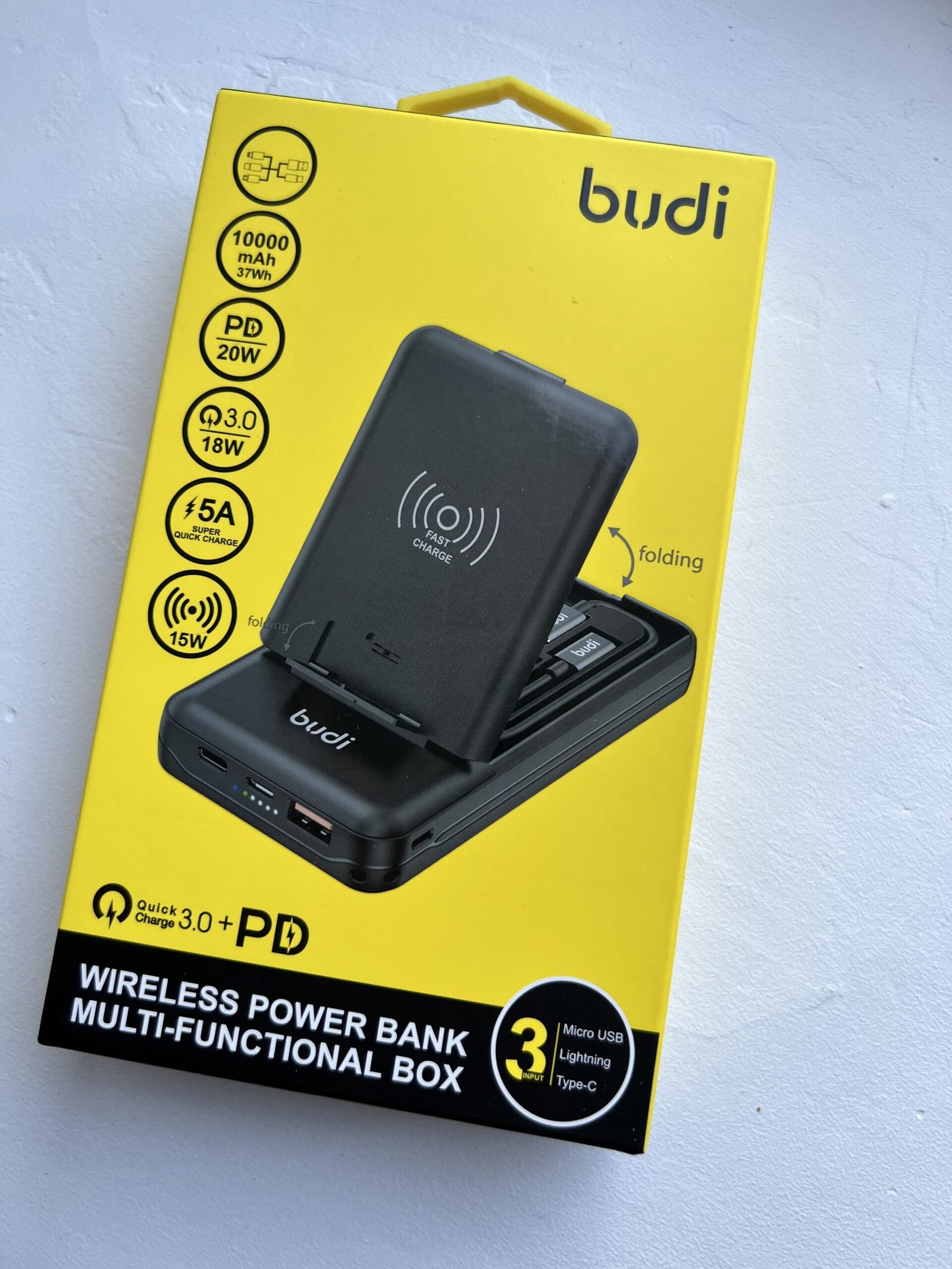 img_0959-rotated-1.jpg УМБ Budi Power Bank Multi Functional Box 10000mAh 20W 3.0 black з безпровідною зарядкою - Зображення 1