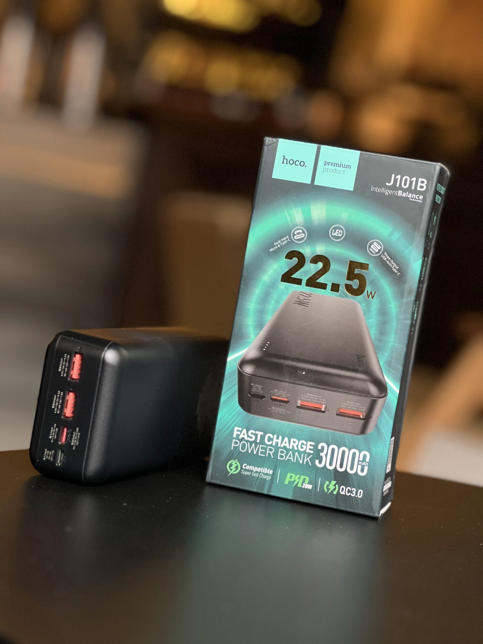 img_8729.jpg Універсальна Мобільна Батарея Hoco J101B Astute 22.5W fully compatible 30000 mAh - Зображення 1