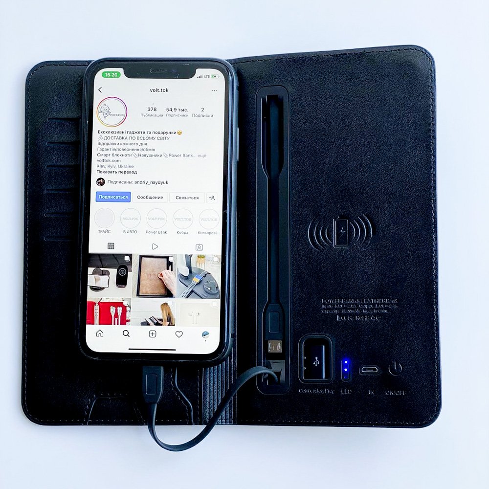 portmone-08.jpg Smart портмоне з зарядкою з еко шкіри павербанк 6800 mah - Зображення 1