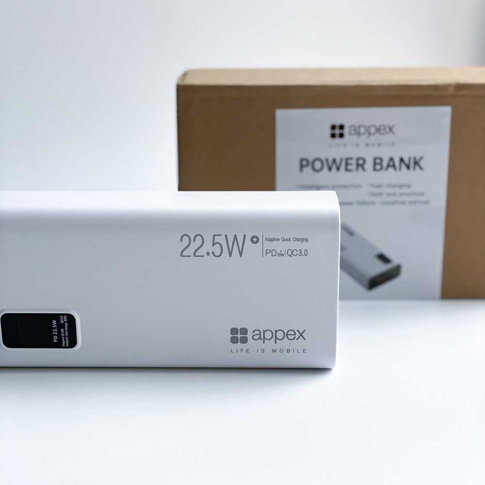 powerbank-30000-3.jpg Багатозарядний пристрій Power Bank Appex 30000mAh PD 22,5W +QC 18 w - Зображення 1